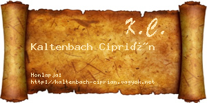 Kaltenbach Ciprián névjegykártya